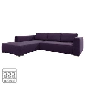 Hoekbank Heaven Colors Style XL geweven stof - Stof TCU: 47 very purple - Longchair vooraanzicht links - Geen functie
