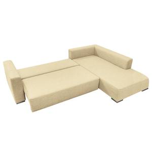 Ecksofa Heaven Colors Style XL Webstoff Stoff TCU: 1 warm beige - Longchair davorstehend rechts - Schlaffunktion