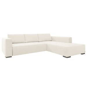 Hoekbank Heaven Colors Style XL geweven stof - Stof TCU: 0 pure white - Longchair vooraanzicht rechts - Slaapfunctie