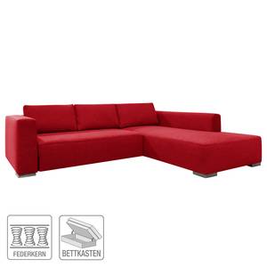 Ecksofa Heaven Colors Style XL Webstoff Stoff TCU: 7 warm red - Longchair davorstehend rechts - Schlaffunktion