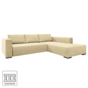 Canapé d'angle Heaven Colors Style XL Tissu - Tissu TCU : 1 warm beige - Méridienne courte à droite (vue de face) - Sans fonction