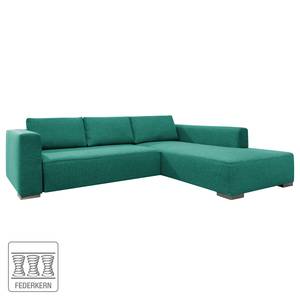 Ecksofa Heaven Colors Style XL Webstoff Webstoff - Stoff TCU: 3 ocean blue - Longchair davorstehend rechts - Keine Funktion