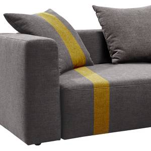 Ecksofa Heaven Stripe Webstoff Longchair davorstehend rechts - Grau / Gelb - Ohne Kissen