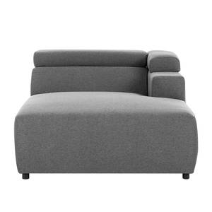 Ecksofa Hillier Webstoff Anthrazit / Hellgrau - Longchair davorstehend rechts