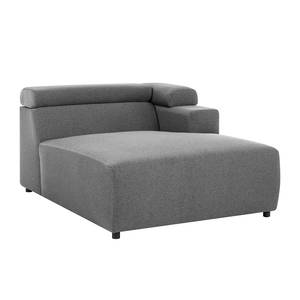 Ecksofa Hillier Webstoff Anthrazit / Hellgrau - Longchair davorstehend rechts