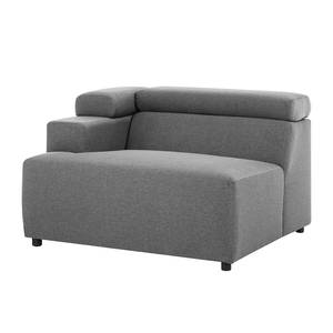 Ecksofa Hillier Webstoff - Anthrazit / Hellgrau - Longchair davorstehend rechts