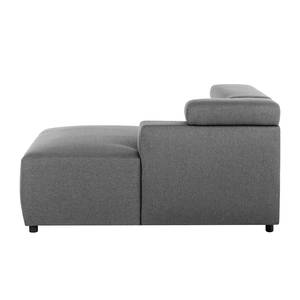 Ecksofa Hillier Webstoff - Anthrazit / Hellgrau - Longchair davorstehend rechts