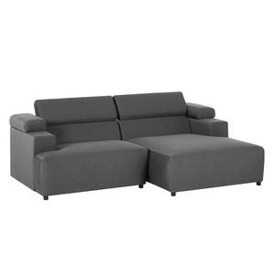 Ecksofa Hillier Webstoff Anthrazit Webstoff Anthrazit - Longchair davorstehend rechts