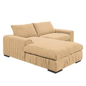 Hoekbank Hixon I geweven stof - Beige - Longchair vooraanzicht links