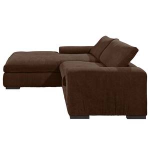 Ecksofa Hixon II Webstoff Braun / Grün - Longchair davorstehend links