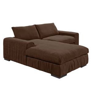 Ecksofa Hixon II Webstoff Braun / Rot - Longchair davorstehend links