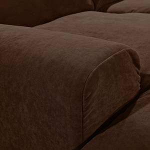 Ecksofa Hixon II Webstoff Braun / Grün - Longchair davorstehend links