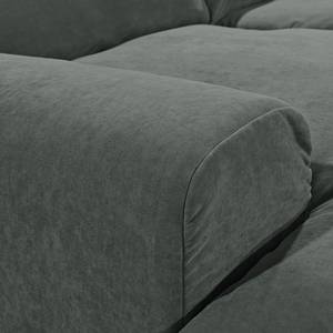 Ecksofa Hixon II Webstoff Grau / Grün - Longchair davorstehend links