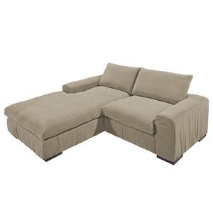 Ecksofa Hixon I Webstoff Taupe - Longchair davorstehend links