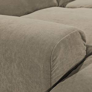 Ecksofa Hixon I Webstoff Taupe - Longchair davorstehend links