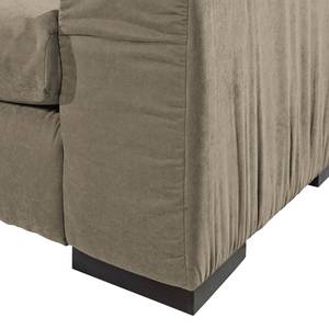 Hoekbank Hixon II geweven stof - Taupe/roze - Longchair vooraanzicht links