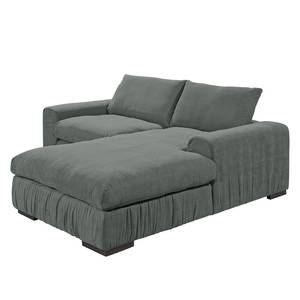 Ecksofa Hixon I Webstoff Grau - Longchair davorstehend rechts