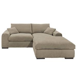 Ecksofa Hixon I Webstoff Taupe - Longchair davorstehend rechts