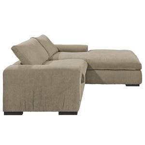 Hoekbank Hixon II geweven stof - Taupe/rood - Longchair vooraanzicht rechts