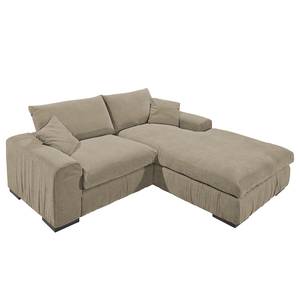 Ecksofa Hixon I Webstoff Taupe - Longchair davorstehend rechts