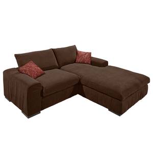 Ecksofa Hixon II Webstoff Braun / Rot - Longchair davorstehend rechts