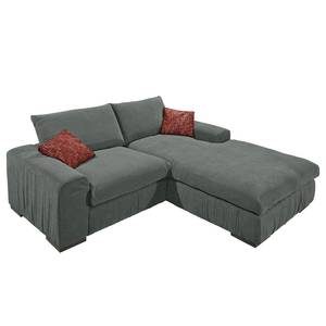 Ecksofa Hixon II Webstoff Grau / Rot - Longchair davorstehend rechts