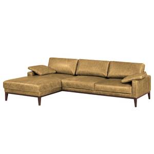 Ecksofa Horley Echtleder Beige - Longchair davorstehend links