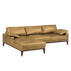 Ecksofa Horley Echtleder Beige - Longchair davorstehend links