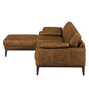 Ecksofa Horley Echtleder Braun - Longchair davorstehend links