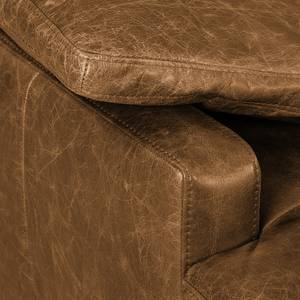 Ecksofa Horley Echtleder Braun - Longchair davorstehend links