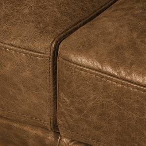 Ecksofa Horley Echtleder Braun - Longchair davorstehend rechts