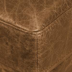 Canapé d’angle HORLEY avec méridienne Cuir Cerys: Marron - Méridienne courte à gauche (vue de face)