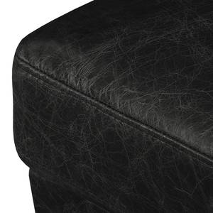 Ecksofa Horley Echtleder Schwarz - Longchair davorstehend links