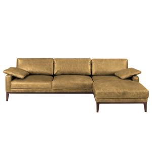 Ecksofa HORLEY mit Longchair Echtleder Cerys: Beige - Longchair davorstehend rechts