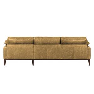 Ecksofa HORLEY mit Longchair Echtleder Cerys: Beige - Longchair davorstehend rechts