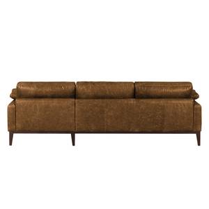 Ecksofa Horley Echtleder Braun - Longchair davorstehend rechts