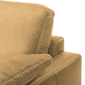 Ecksofa Horley Echtleder Beige - Ottomane davorstehend links