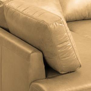 Ecksofa Horley Echtleder Beige - Ottomane davorstehend links