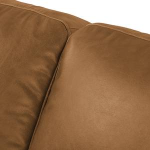 Ecksofa Horley Echtleder Latte Macchiato - Ottomane davorstehend links