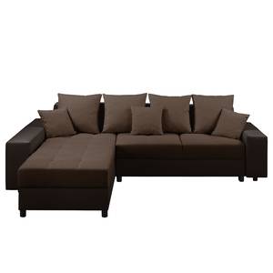 Ecksofa Huby (mit Schlaffunktion) Websto Braun - Kunstleder - Textil - 250 x 88 x 192 cm