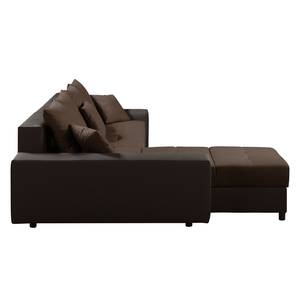 Canapé d'angle Huby (convertible)- Tissu Marron - Cuir synthétique - Textile - 250 x 88 x 192 cm