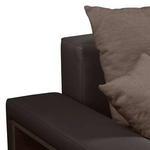 Canapé d'angle Huby (convertible)- Tissu Marron - Cuir synthétique - Textile - 250 x 88 x 192 cm