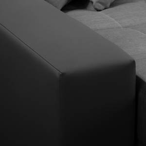 Canapé d'angle Huby (convertible)- Tissu Noir - Gris - Cuir synthétique - Textile - 250 x 88 x 192 cm