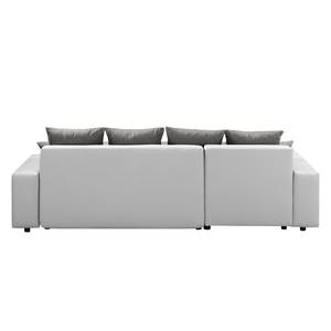 Ecksofa Huby (mit Schlaffunktion) Websto Grau - Weiß - Kunstleder - Textil - 250 x 88 x 192 cm