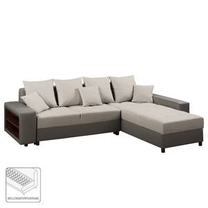 Ecksofa Huby (mit Schlaffunktion) Websto Beige - Braun - Kunstleder - Textil - 250 x 88 x 192 cm