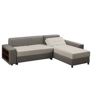 Ecksofa Huby (mit Schlaffunktion) Websto Beige - Braun - Kunstleder - Textil - 250 x 88 x 192 cm