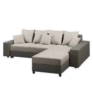 Ecksofa Huby (mit Schlaffunktion) Websto Beige - Braun - Kunstleder - Textil - 250 x 88 x 192 cm