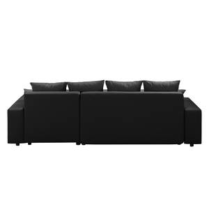 Ecksofa Huby (mit Schlaffunktion) Websto Schwarz - Grau - Kunstleder - Textil - 250 x 88 x 192 cm