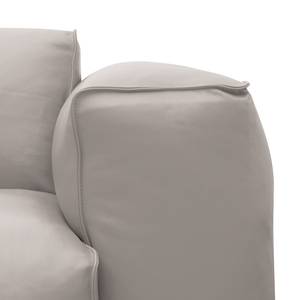 Canapé d’angle 3 places HUDSON Cuir véritable Neka : Gris clair - Largeur : 317 cm - Méridienne courte à gauche (vue de face)
