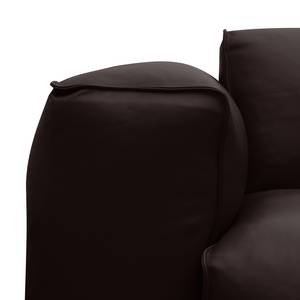 Hoekbank HUDSON 3-zits met chaise longue Echt leer Neka: Donkerbruin - Breedte: 317 cm - Longchair vooraanzicht rechts